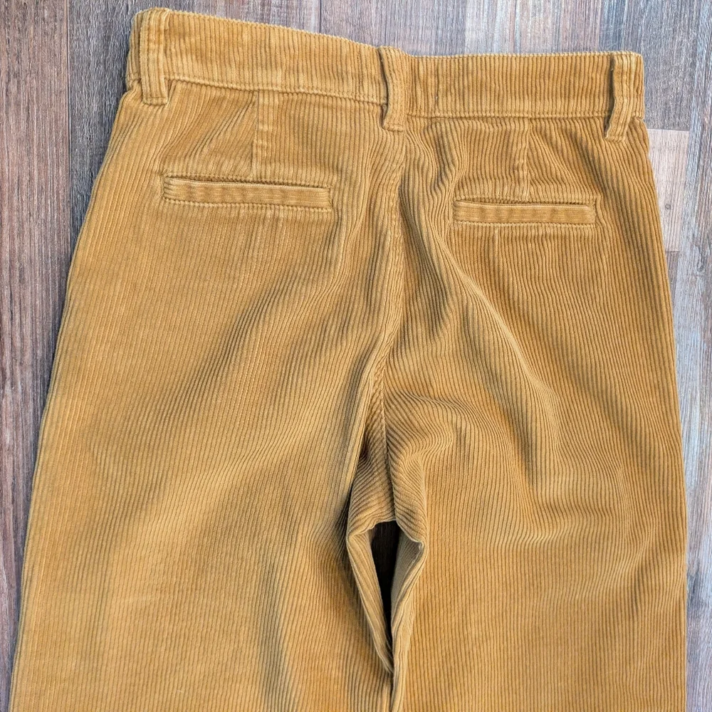 Everlane Corduroy Wide Leg Pants Trousers High Rise Mustard Brown Cotton Sz 2 - Picture 8 of 15